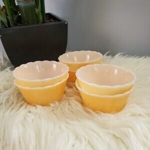 Fire King 424 Peach Luster Custard Dessert Cup Set 6ozFire